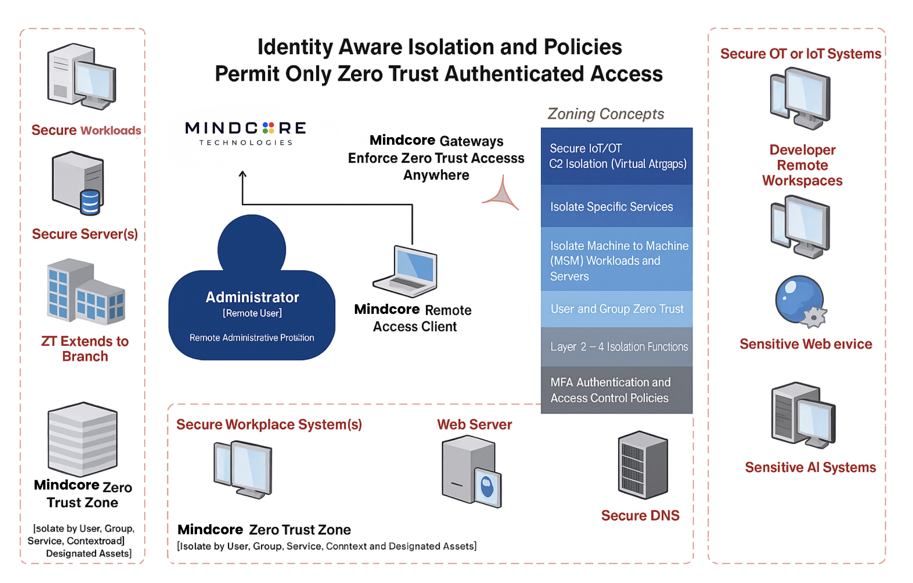 Identity Aware Isolation and Policies Permit Only Zero Trust Authenticated Access