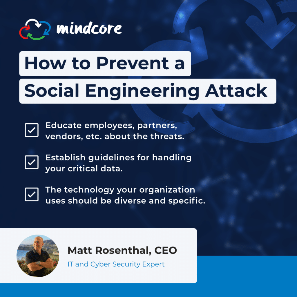 How to Prevent a Social Engineering Attack 2 Mindcore Nov2021 Infographic PreventSocialEngineering V2